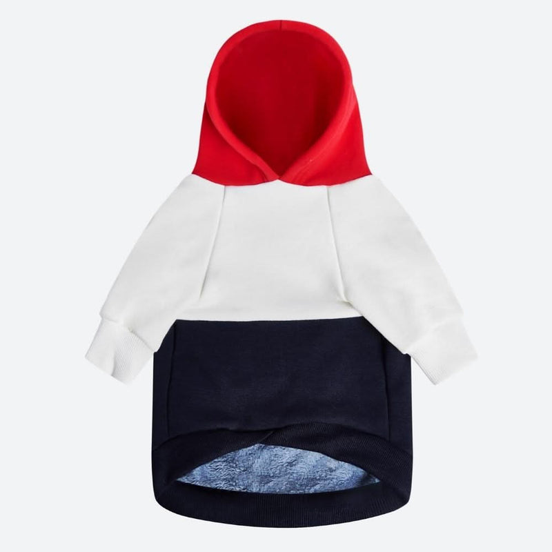 Rot Weiß Marine Hunde Hoodie