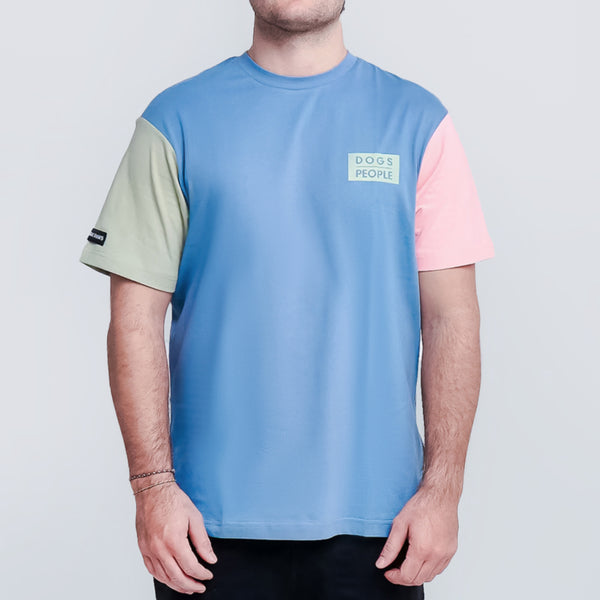 T-Shirt fürs Herrchen + Frauchen - Blau Oliv Pink