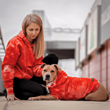 Samtiger Hunde Hoodie - Rubinrot