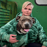 Samtiger Hunde Hoodie - Smaragdgrün