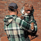 Grün-karierter Hoodie