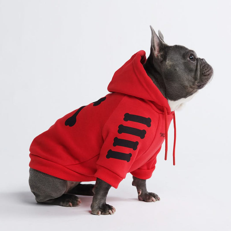 "WOOF" Hunde Hoodie - Rot